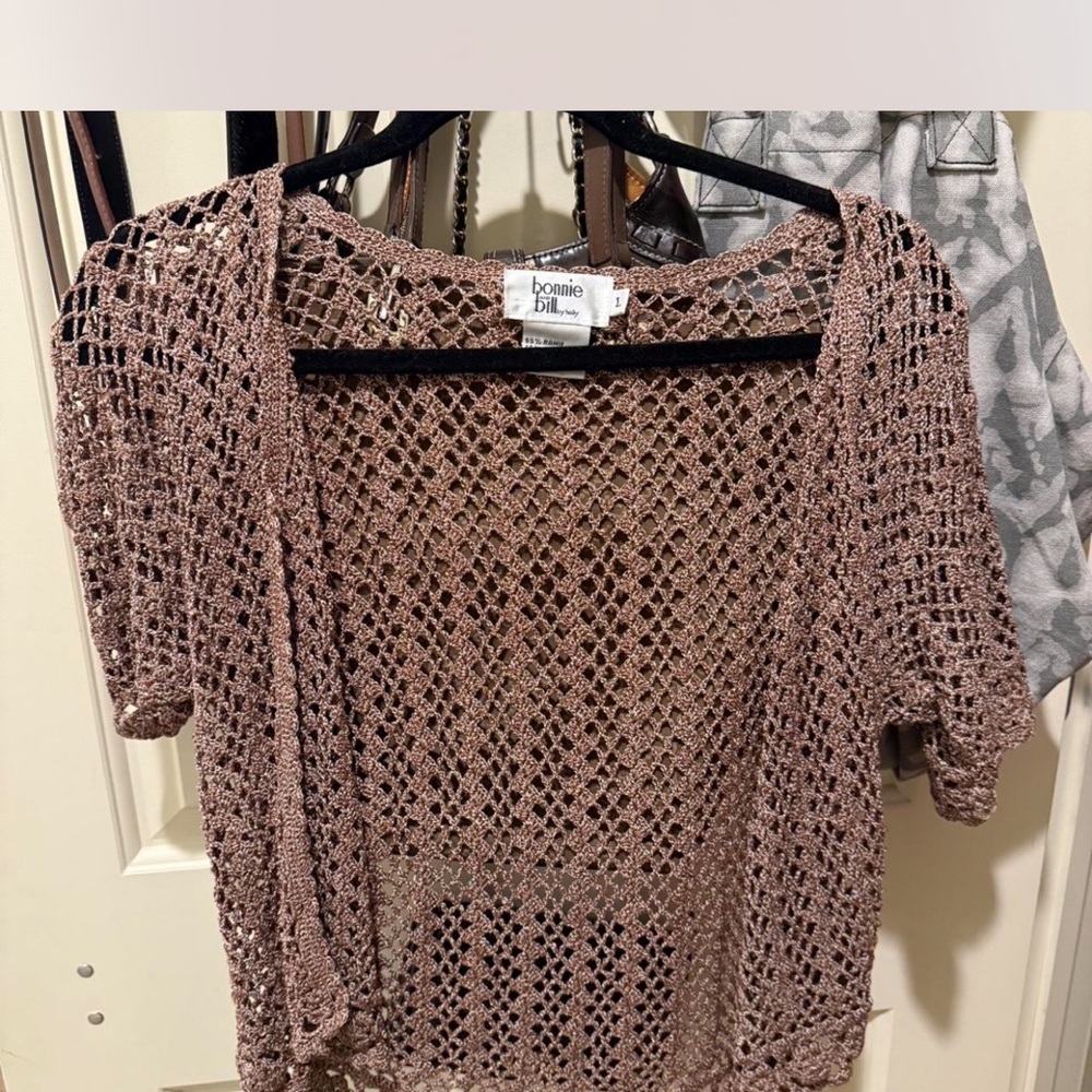 Women's Brown Crochet Top
